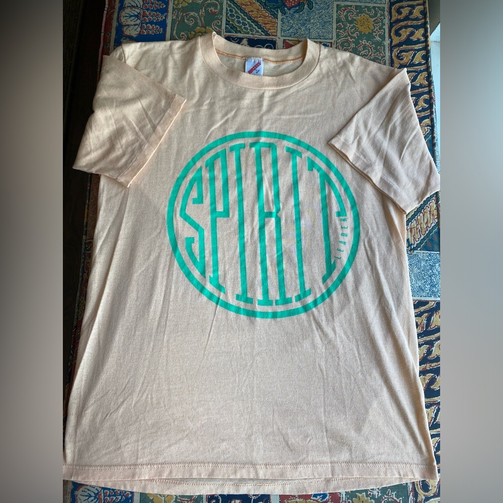Vintage Jerzees T-Shirt with Green Leader Spirit Logo size L